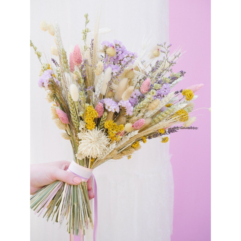 The Love You Like Blue Sky Dried Flower Baked Blossom Bridesmaid Bouquet