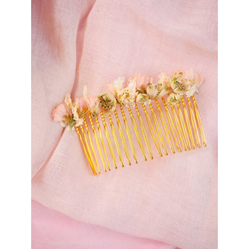 The Pearly Prairie Dried Flower Baked Blossom Hair Comb