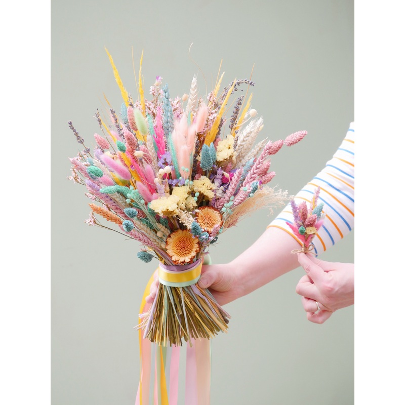 The Popping Candy Dried Flower Baked Blossom Bridal Bouquet