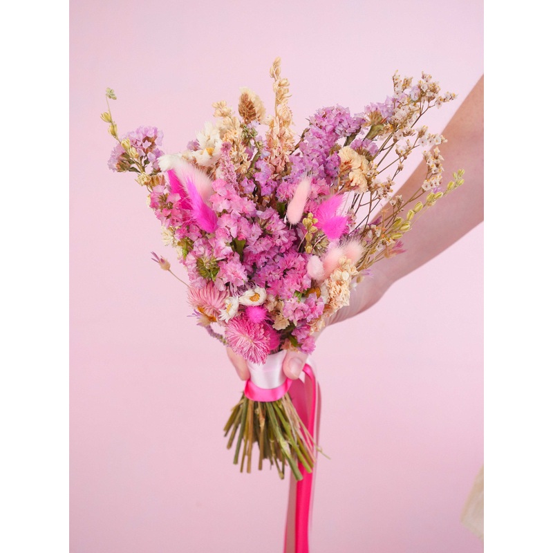 The Rouge Garden Dried Flower Baked Blossom Bridesmaid Bouquet