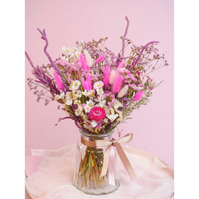 The Rouge Garden Dried Flower Baked Blossom Table Centre Bouquet