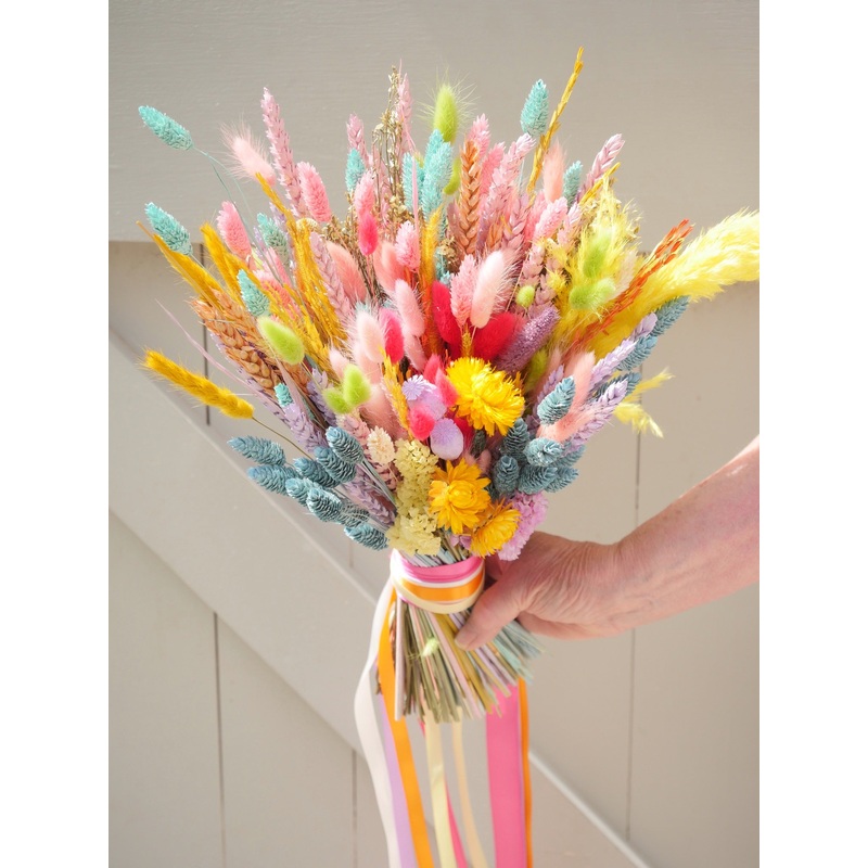 The Sherbert Macaroon Dried Flower Baked Blossom Bridal Bouquet