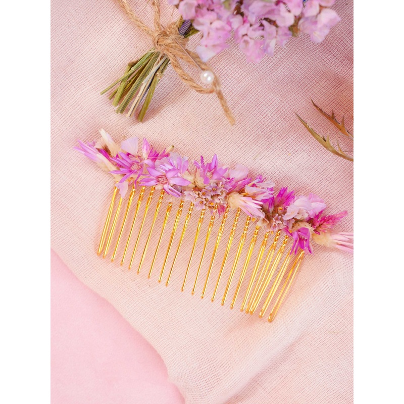 The Wild Amethyst Dried Flower Baked Blossom Hair Comb