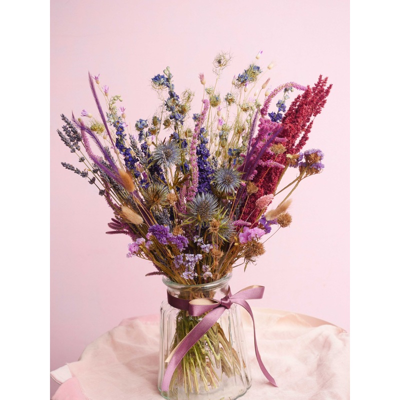 The Wild Amethyst Dried Flower Baked Blossom Table Centre Bouquet