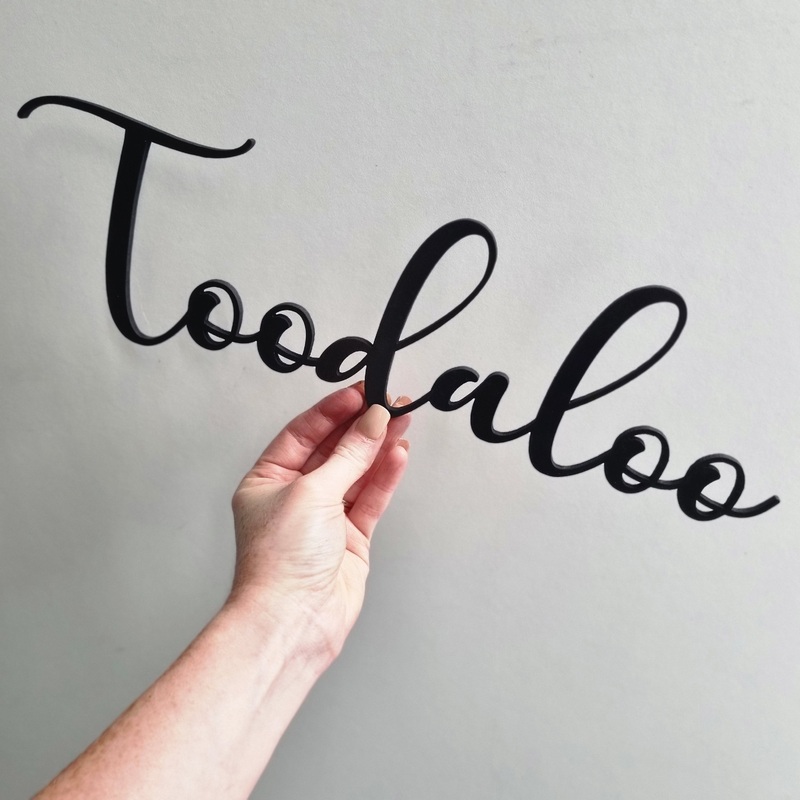 Toodaloo Script Wall Sign|Unpainted|White|Black|Yes please!|No thanks