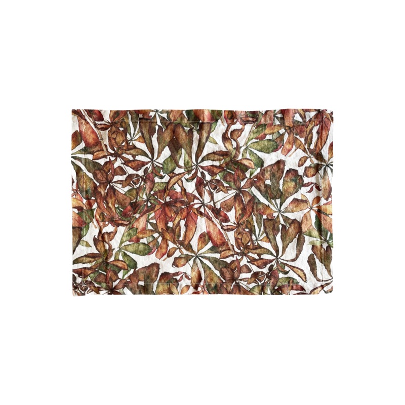 Autumn Leaves Horse Chestnut Linen Placemat