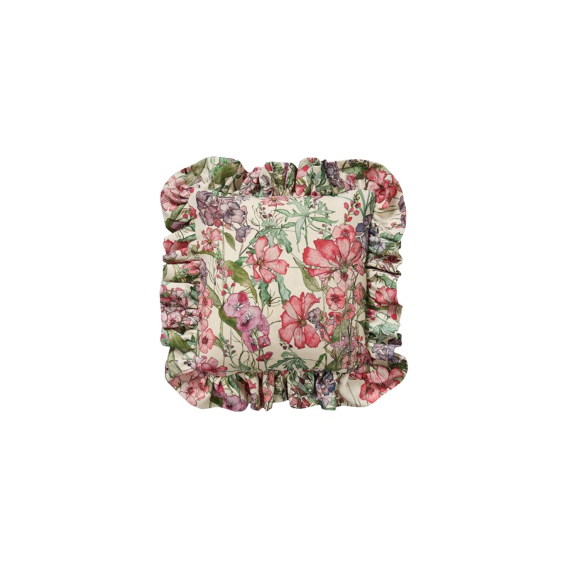 English Cutting Garden Medley Cushion with Frill