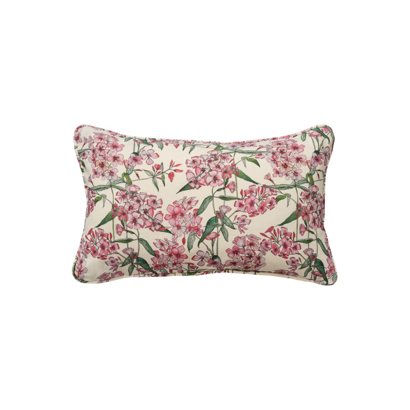 Pink Phlox Rows Rectangle Cushion