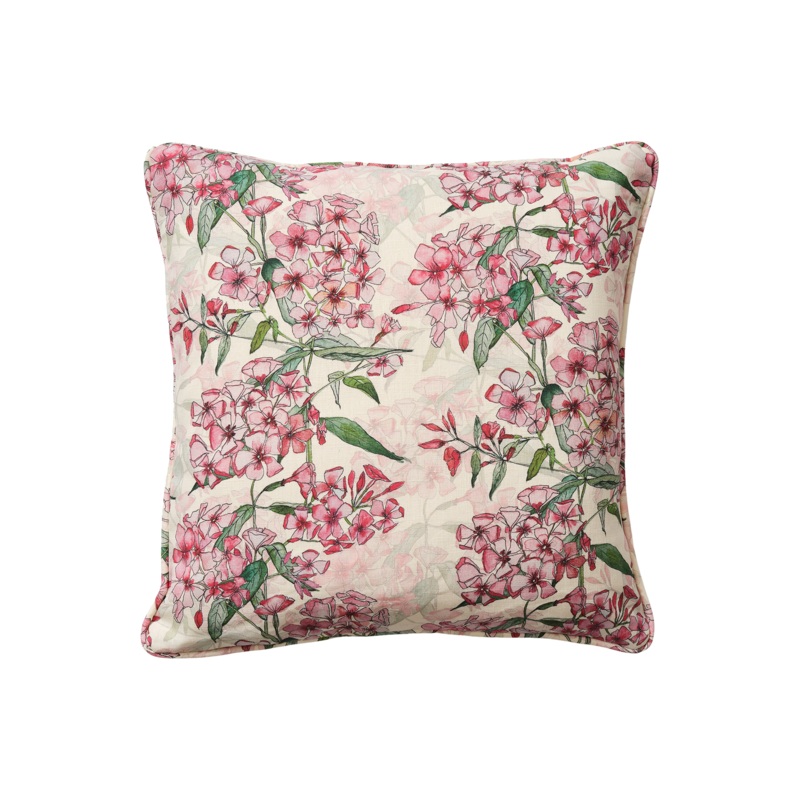 Pink Phlox Rows Square Cushion