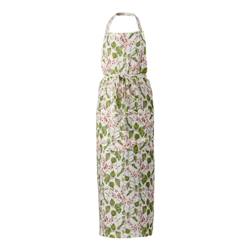 Bean Flower printed Linen Apron