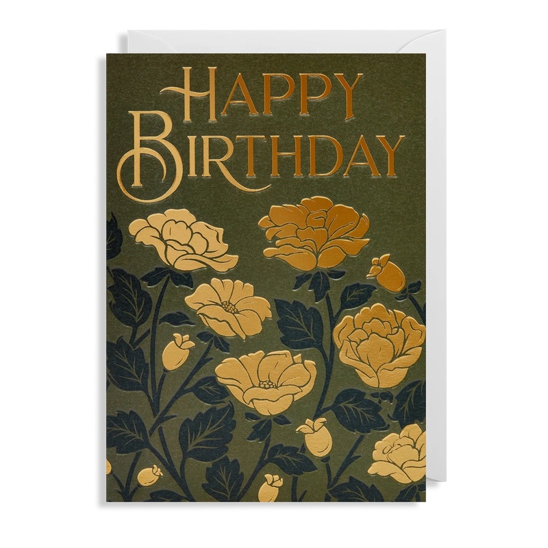 Happy Birthday Floral Foil Card