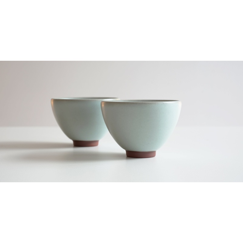 Ru Kiln Oval Cup Pair