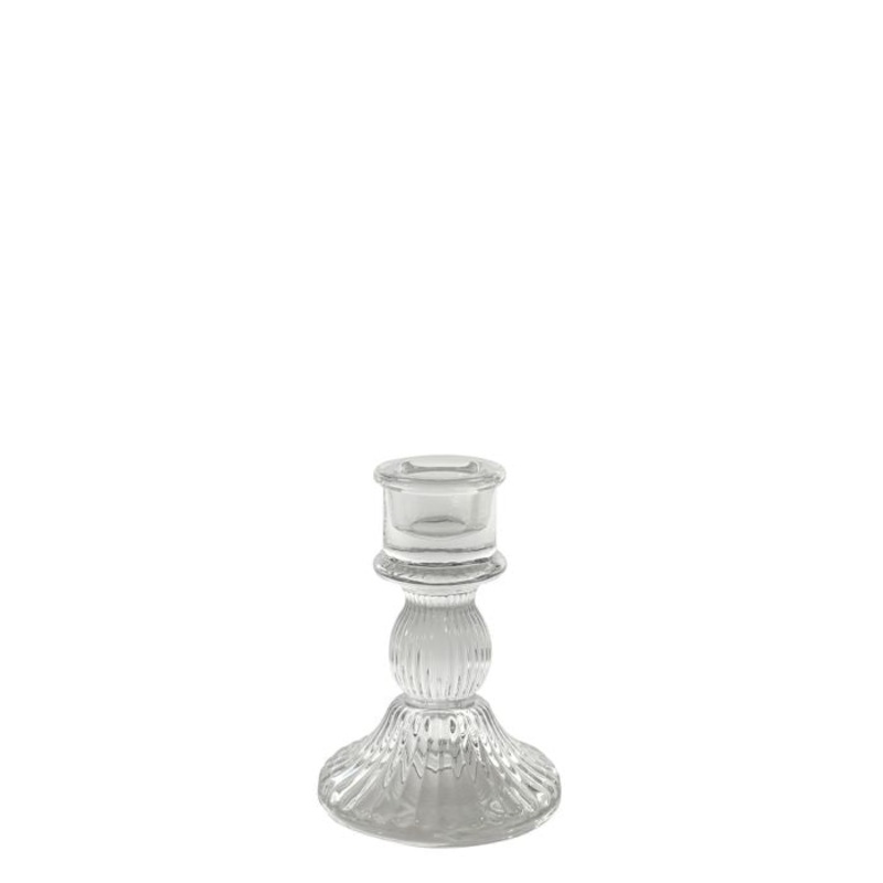 Clear Glass Candlestick 10.5cm