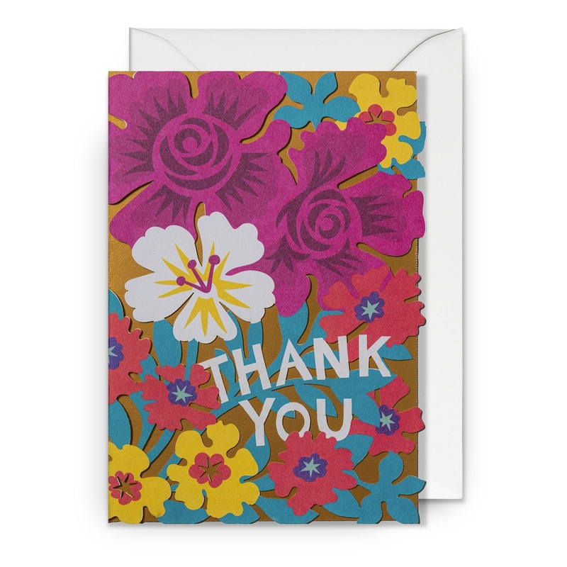 Thank You Floral Laser Cut Greeting Card