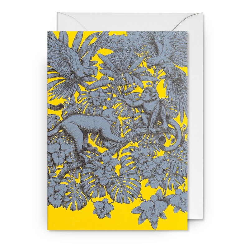 Zanzibar Lemon Jungle Toile Greeting Card