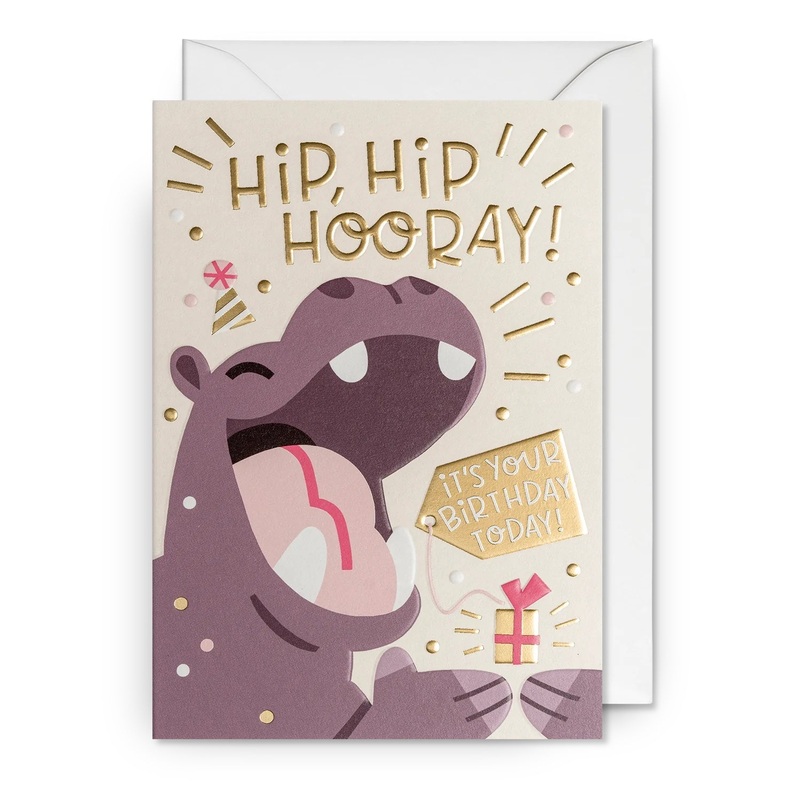 Hip Hip Hooray! Hippo Birthday Card