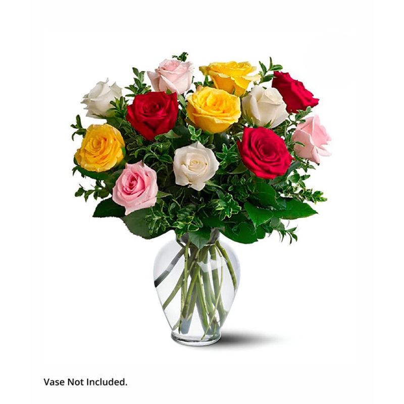 One Dozen Assorted Long Stem Roses