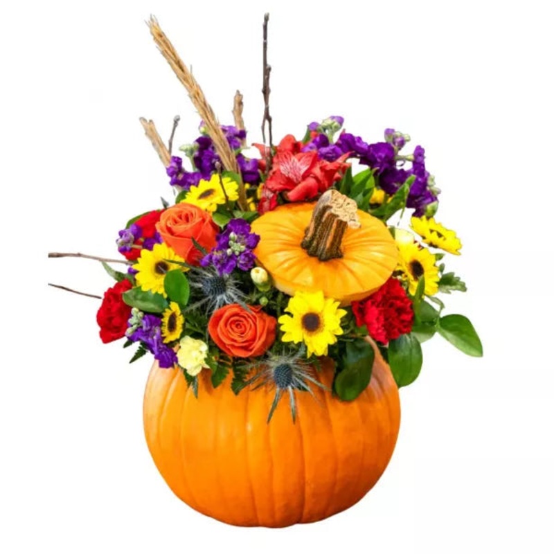 Golden Harvest Pumpkin Arrangement