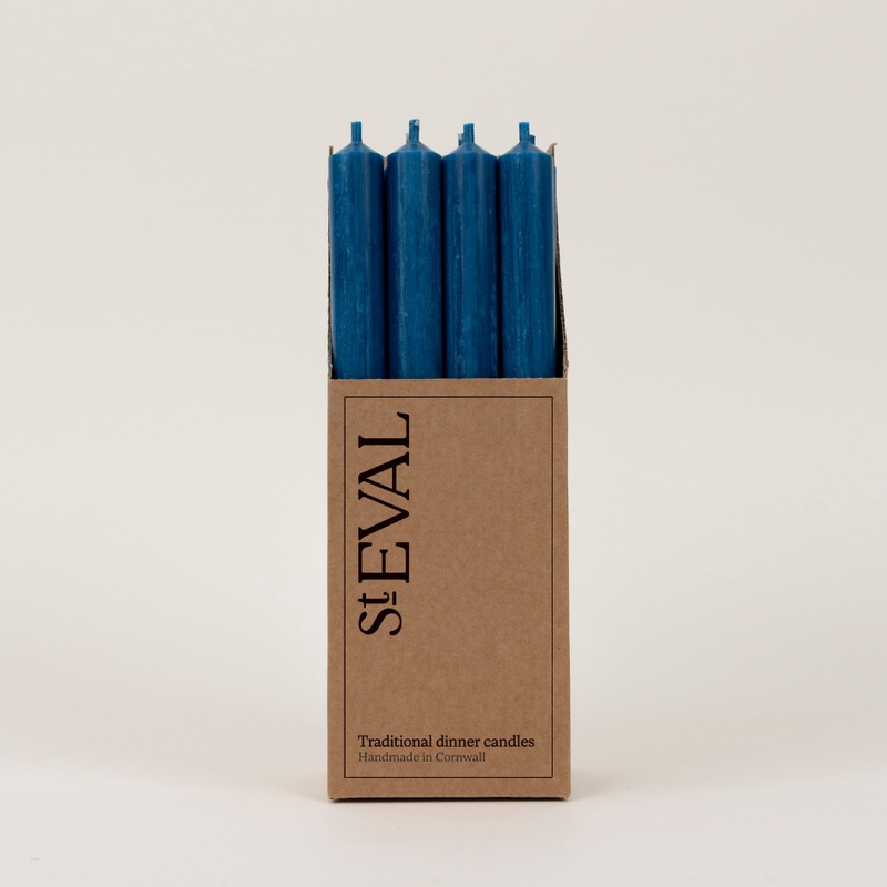 Bedruthan Blue 7/8 x 10 Dinner Candles, box of 12