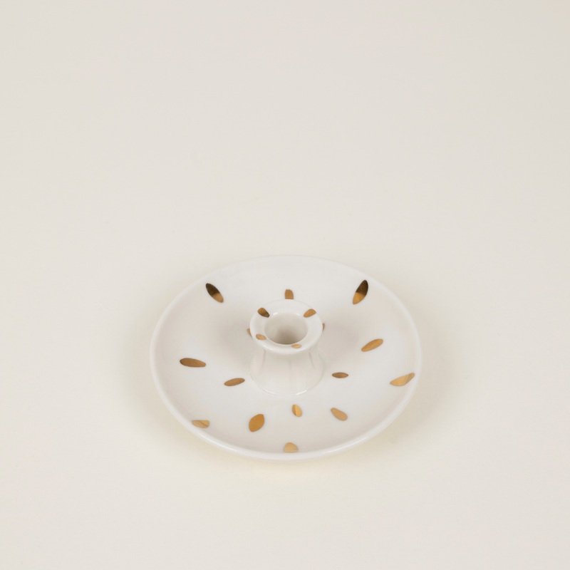 Gold Brushmarks, 1/2 Candle Holder without Handle