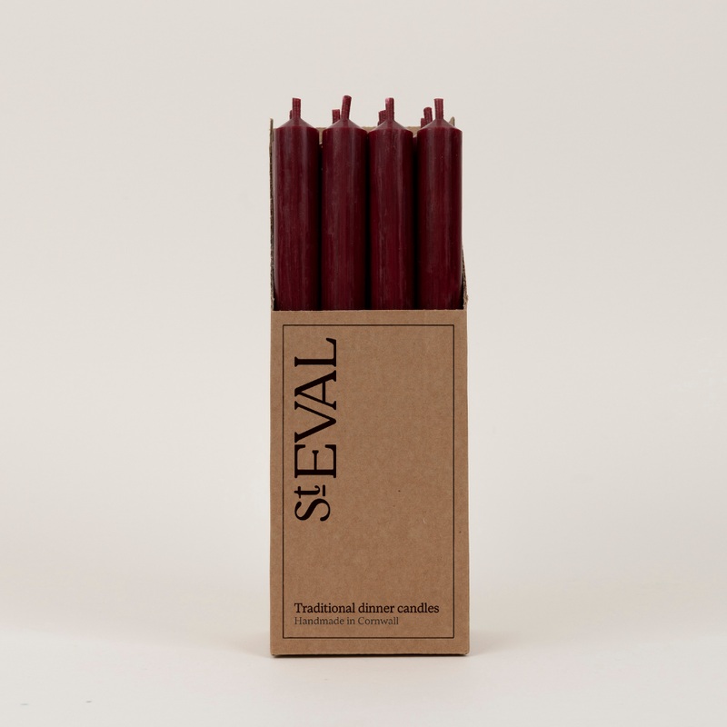 Red 7/8 x 10 Dinner Candles, box of 12