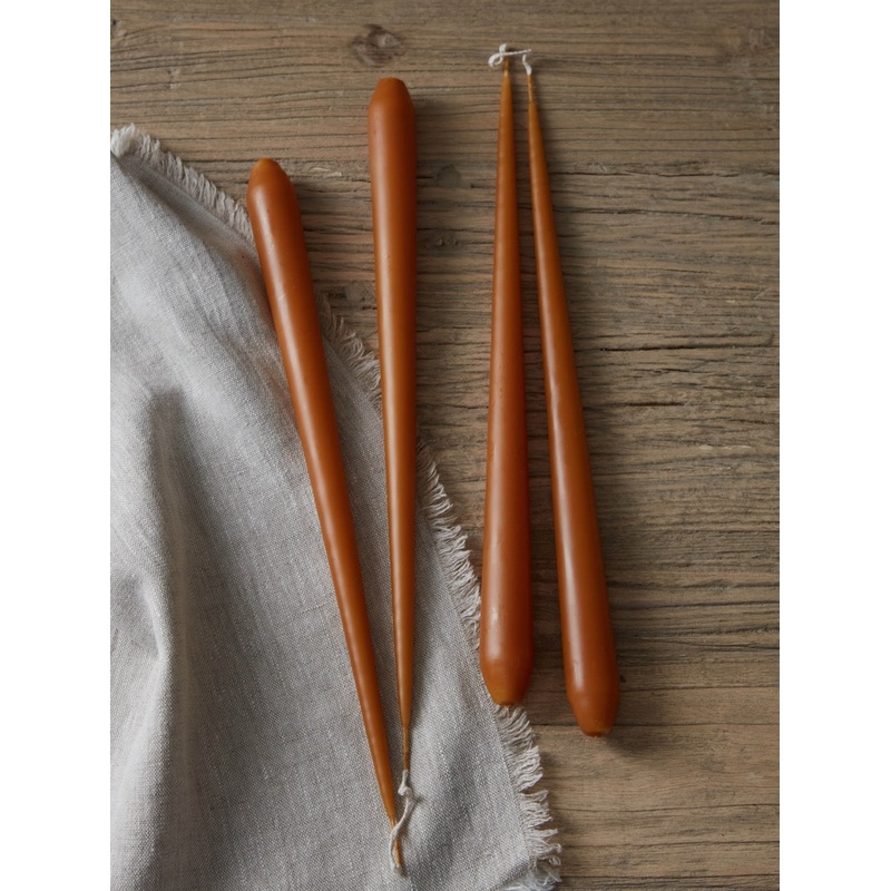 Set of 4 Camel Taper Candles