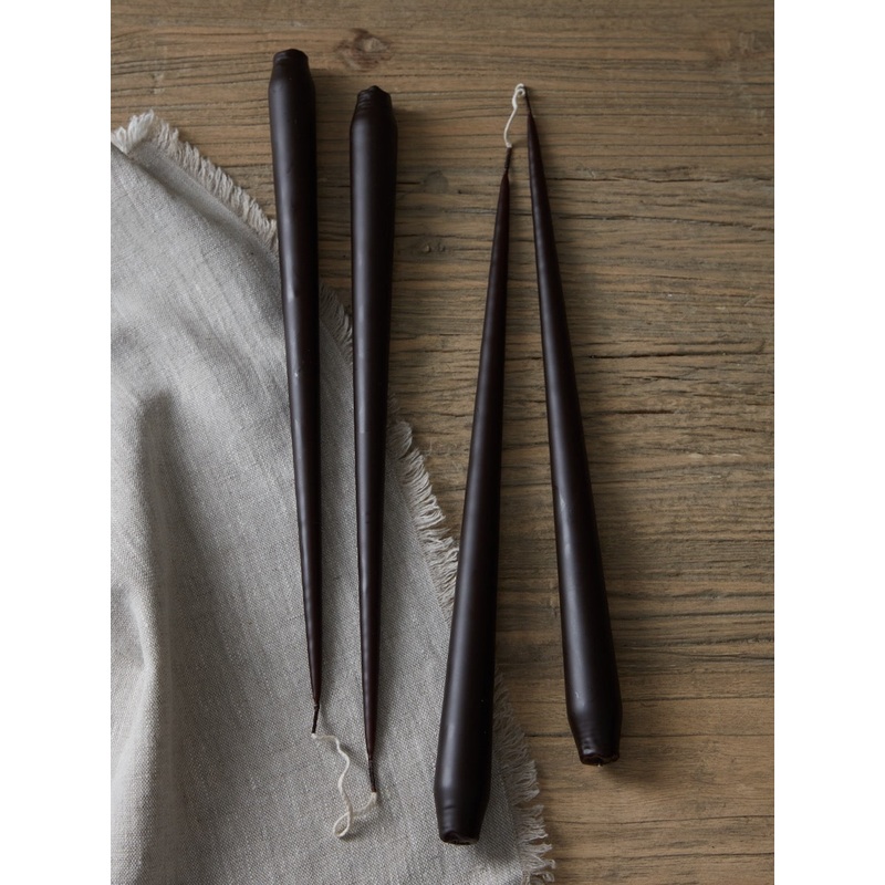 Set of 4 Espresso Taper Candles