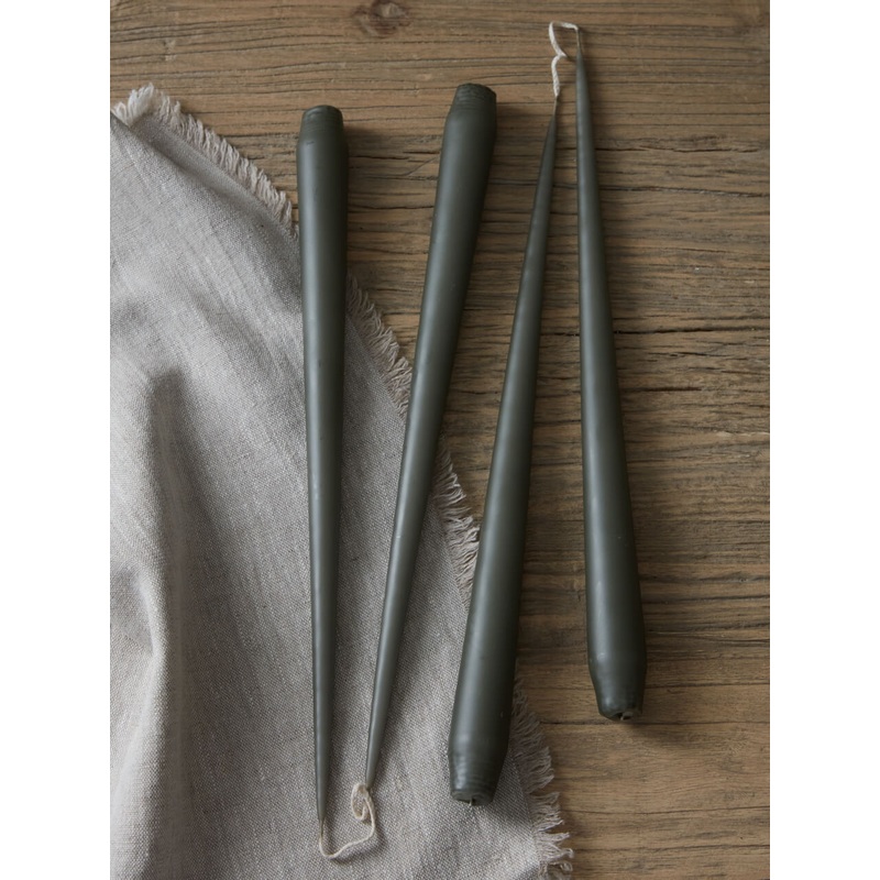 Set of 4 Green Taper Candles