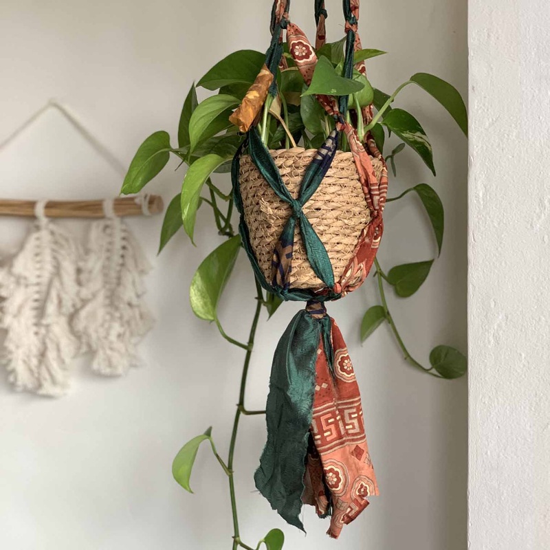 Recycled Sari Plant Hanger – Large