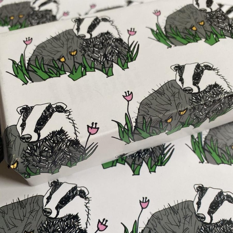 Badger Wrapping Paper | Kat Draws It