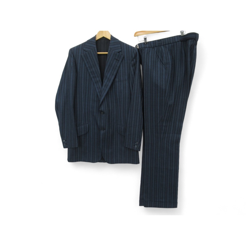Barry Kratky 40 Blue Pinstripe 2 Piece Suit Menswear | Preloved