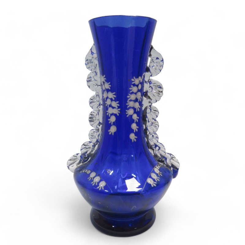 Cobalt Blue Glass Vase Decorative Unmarked 6.5 | Preloved