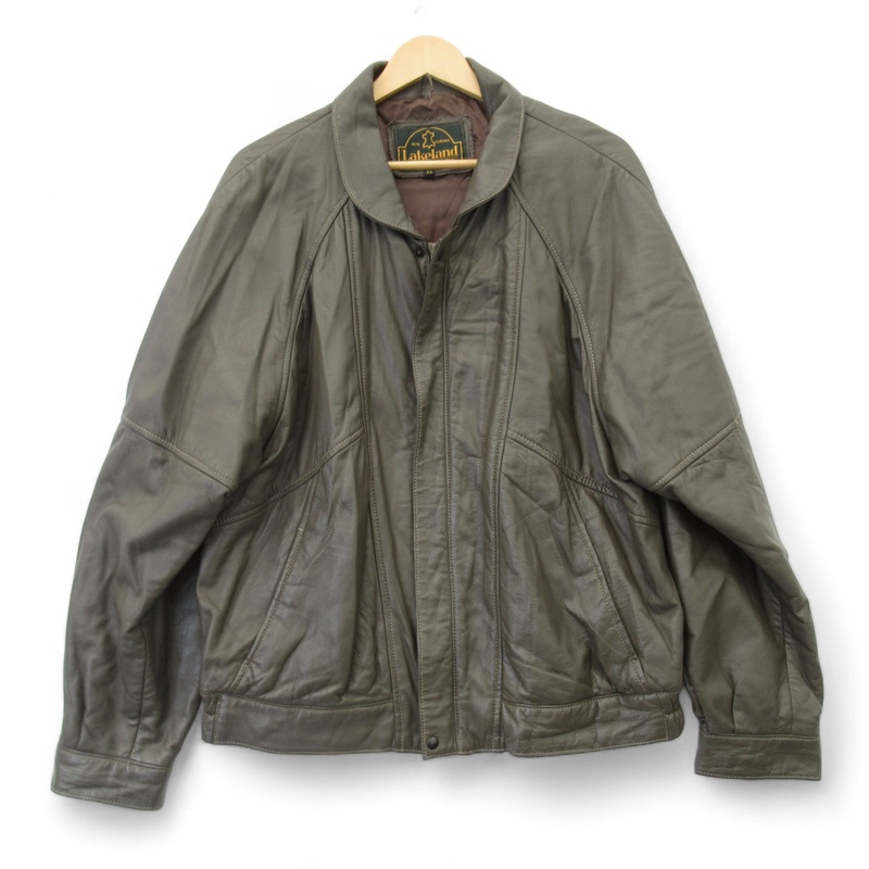 Lakeland XL Brown Leather Jacket Menswear | Preloved