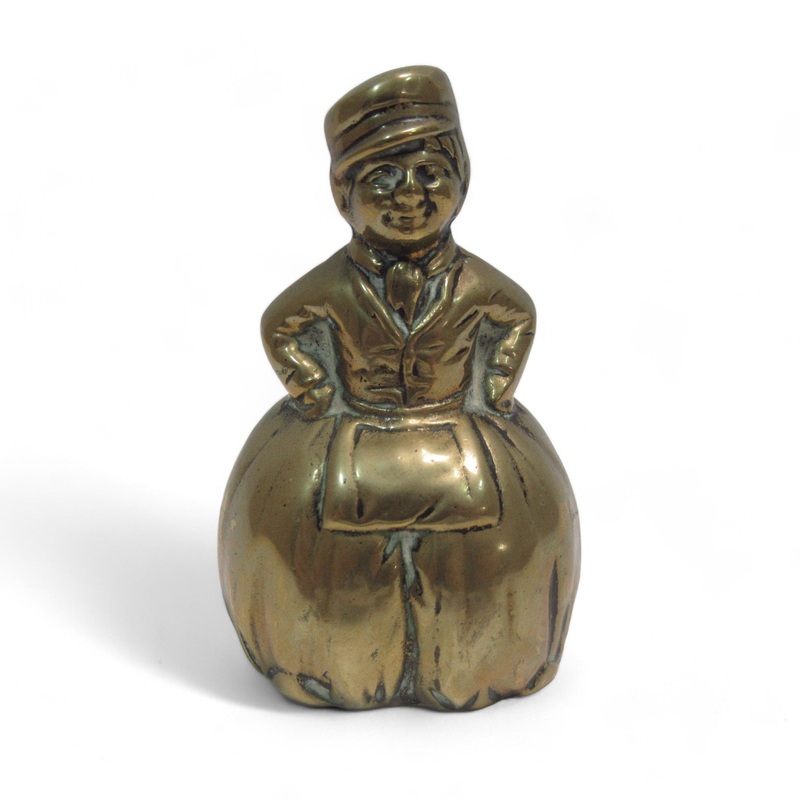 Miniature Brass Bell Woman Shape Vintage 7cm | Preloved