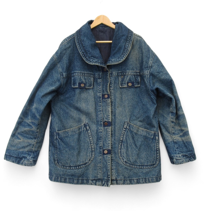 New Man Blue XXL Distressed Denim Jacket Menswear | Preloved