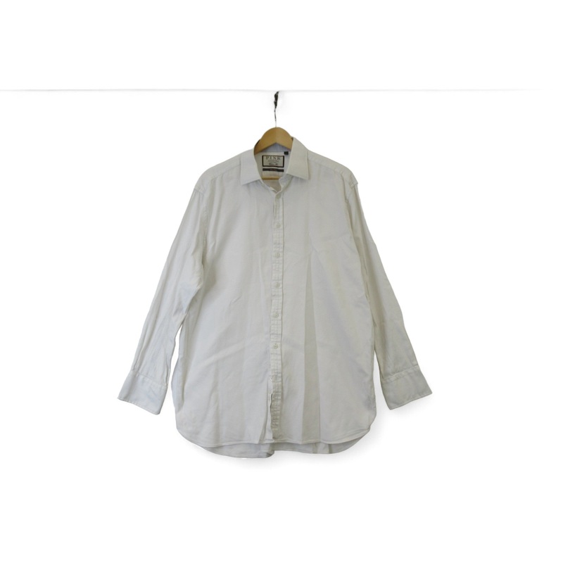 Thomas Pink 17.5 White Textured Formal Shirt Menswear | Preloved