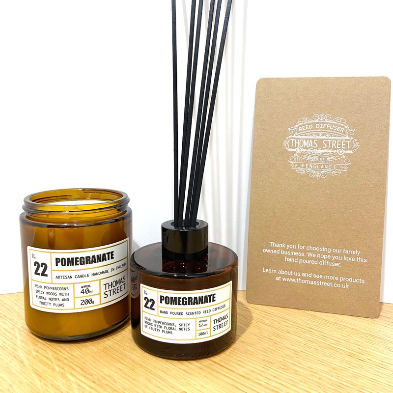 Thomas Street Pomegranate Scented Reed 100ml Room Diffuser