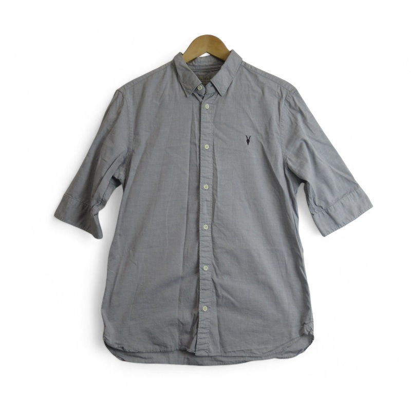 All Saints Small Grey Shirt Cotton Menswear | Preloved