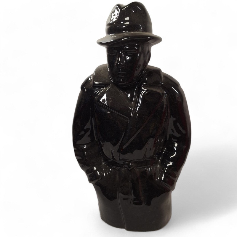 Art Deco Detective Bust Black Ceramic Decorative  | Preloved