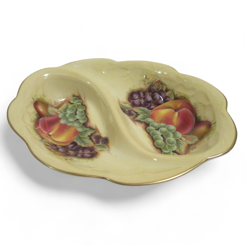 Aynsley Orchard Gold Bone China Sectioned Dish | Preloved