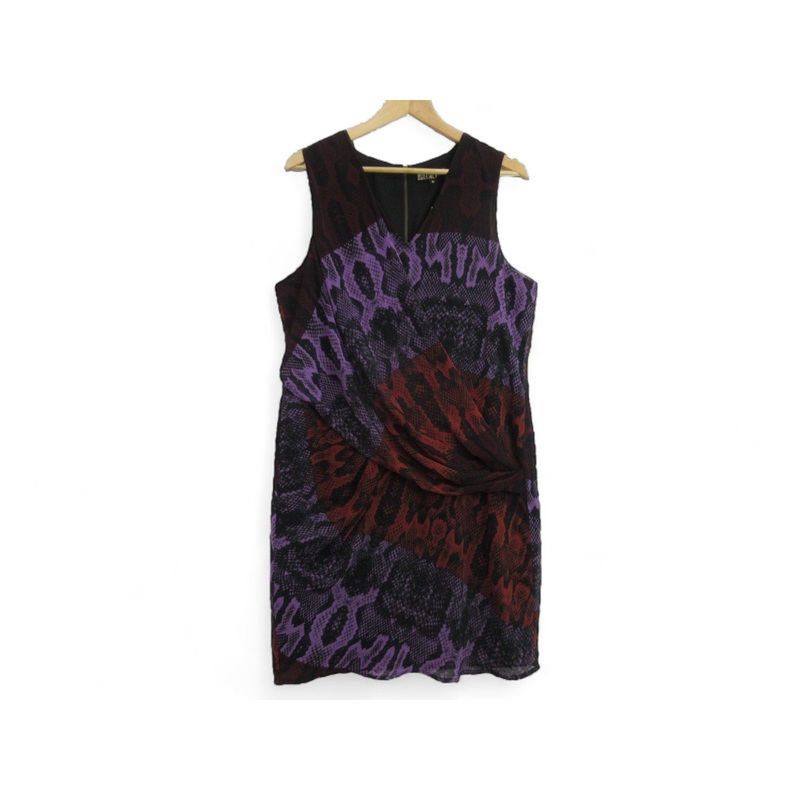 Biba UK 16 Multicoloured Snake Chiffon Dress Womenswear | Preloved