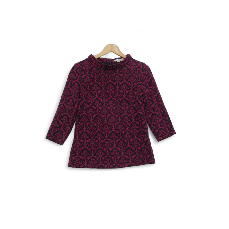 Boden Top UK 12 Black Pink High Neck Top Womenswear | Preloved