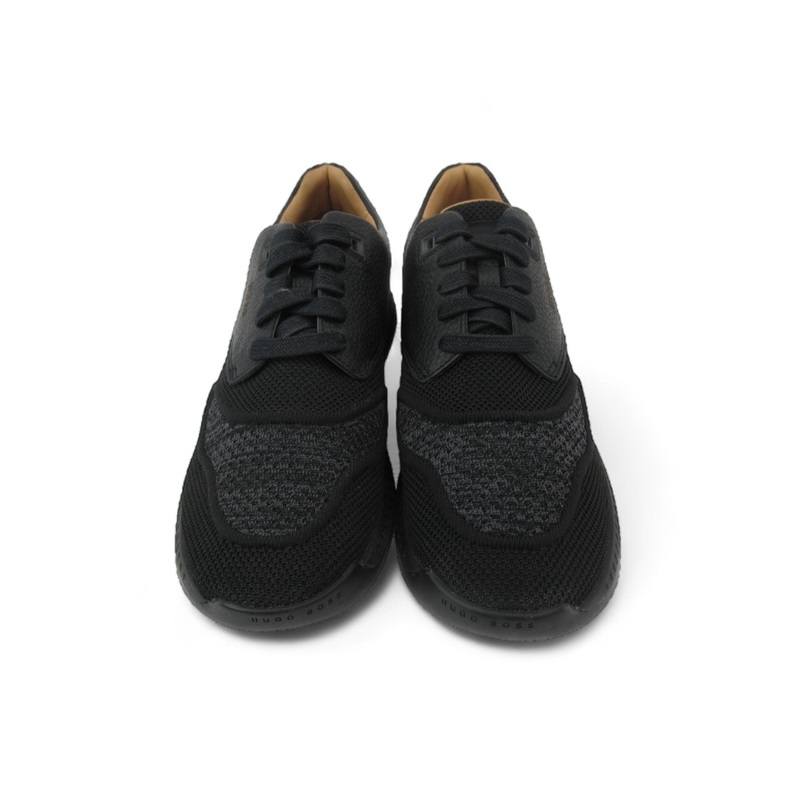 Hugo Boss UK 6 Black Titanium Trainers Leather Womenswear | Preloved