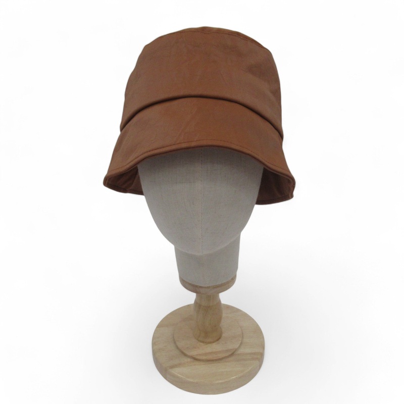 Intrend Brown Bucket Hat Vegan Leather Menswear | Preloved