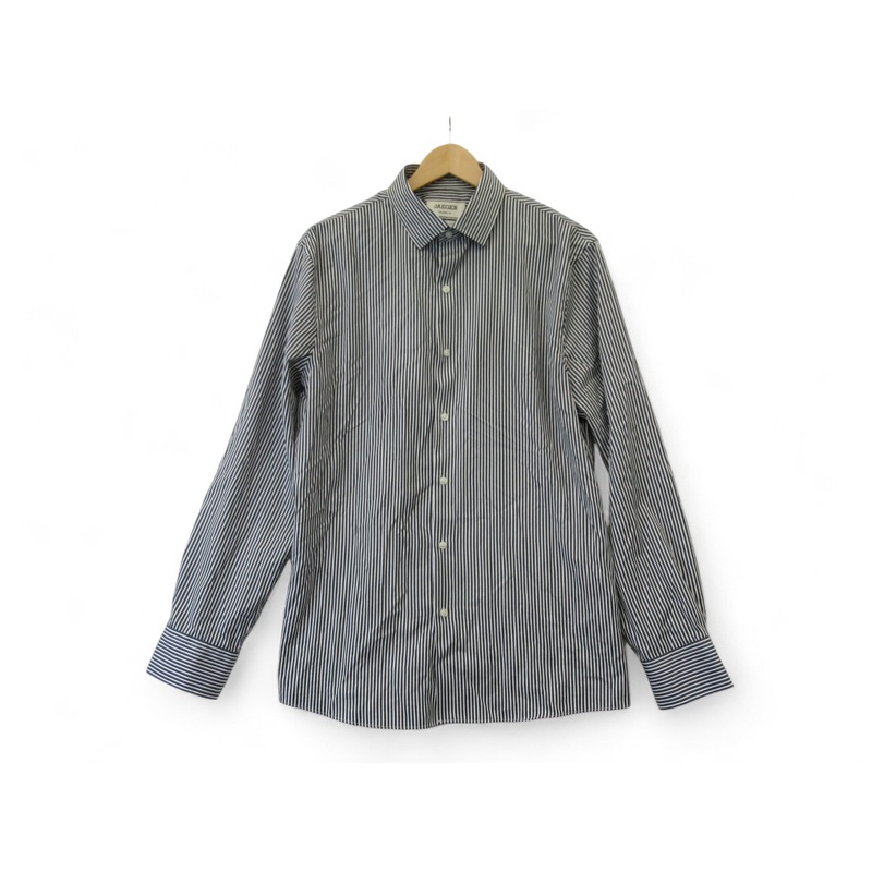 Jaeger Large Black White Striped Formal Shirt Menswear | Preloved