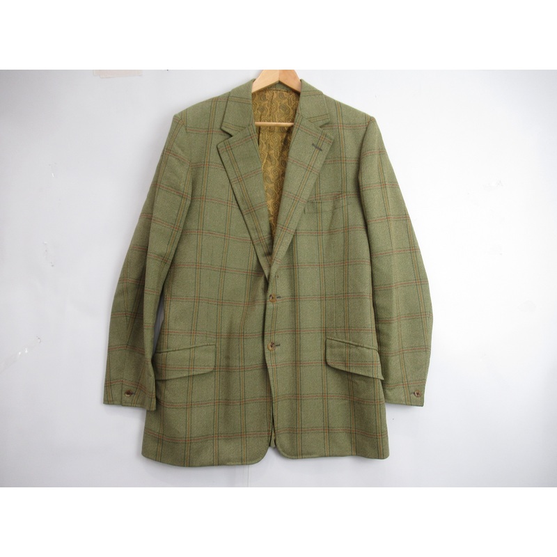 John G Hardy 44 Green Tweed Wool Blazer Menswear | Preloved