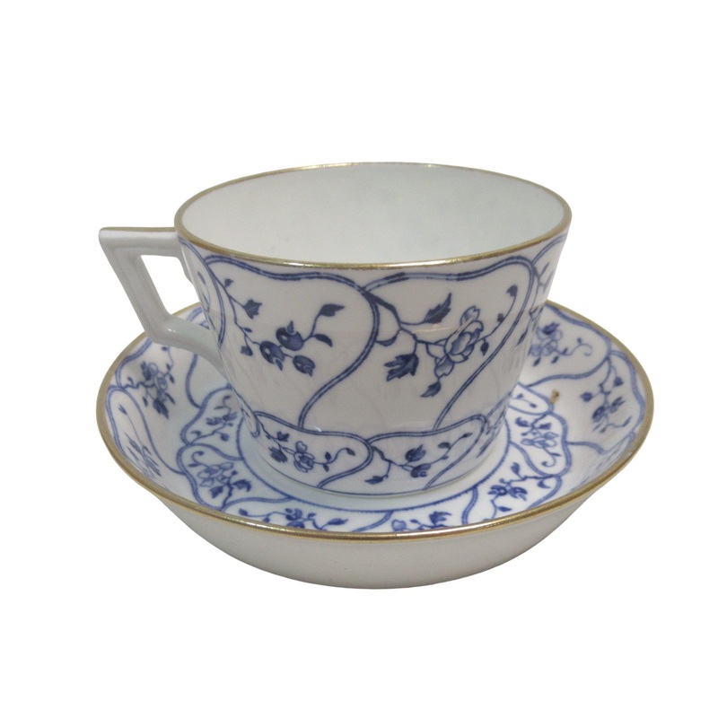 Mintons Cup & Saucer No. 29993 Floral Pattern Blue/White | Preloved