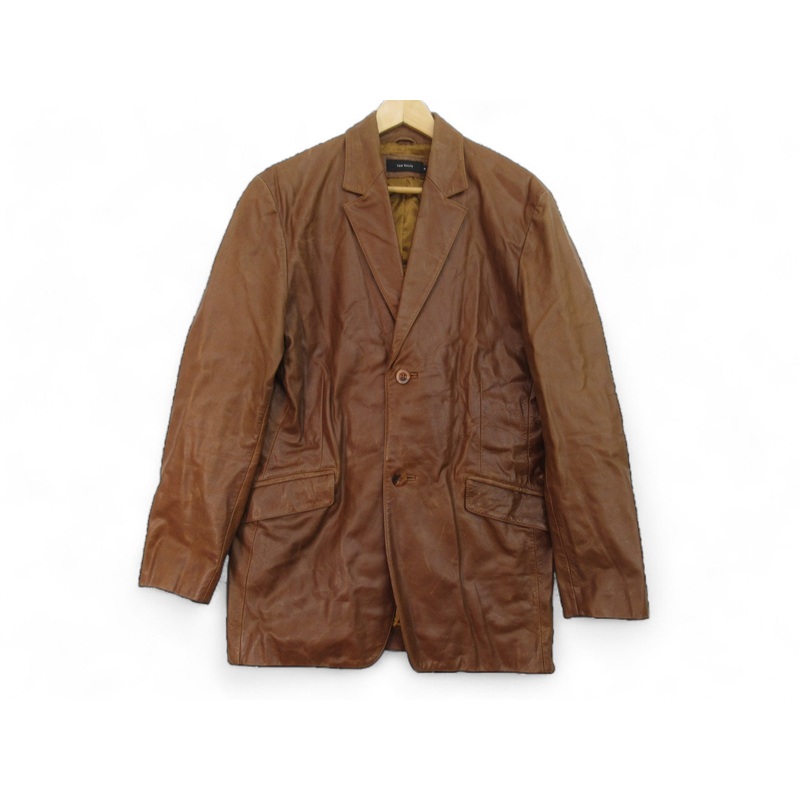 Tom Wolfe Vintage Tan Medium Leather Jacket Menswear | Preloved