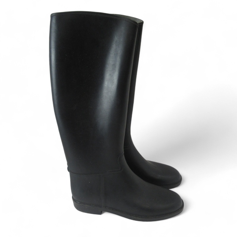 Cadett UK 8 Black Rubber riding Boots Womenswear | Preloved