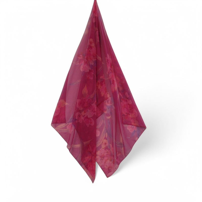 Chiffon Scarf Shawl Pink Floral Womenswear | Preloved